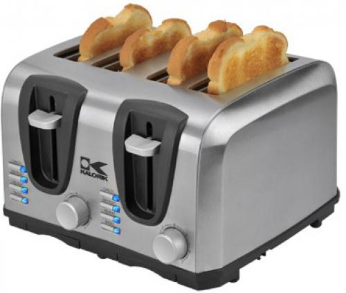 Kalorik TO 37896 SS 4-Slice Stainless Steel Toaster; 4 slices, slot width 32mm; Stop/Defrost/Reheat functions; Bagel function; 7-level adjustable browning control; Removable crumb trays; Lighted indicators for all functions; Dimensions: 10.33 x 9 x 7; UPC 848052000414 (TO37896SS TO 37896 SS)